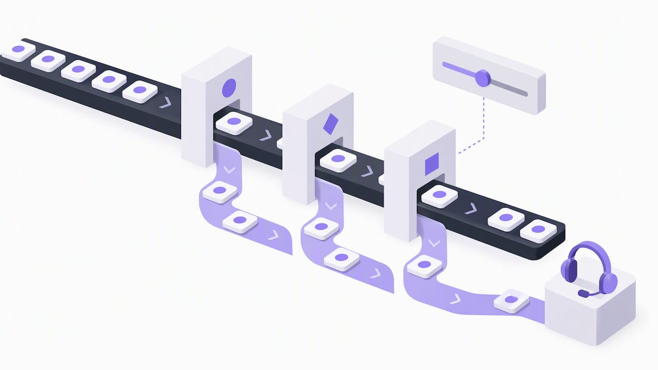 Rule gates routing requests to human support