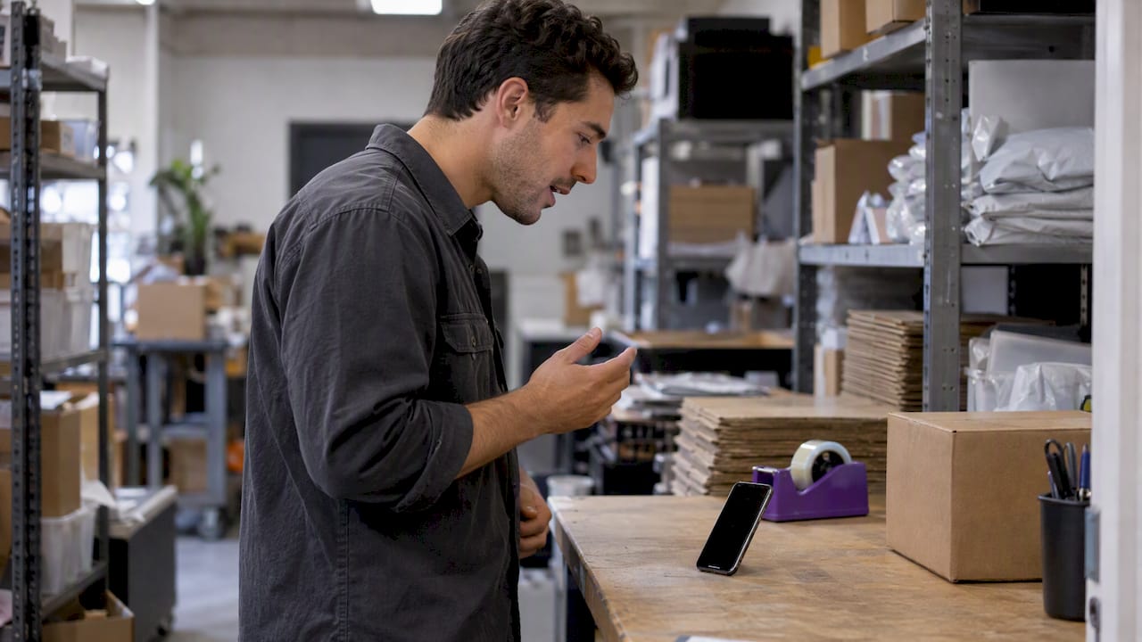 Retailer testing a voice bot in packing room