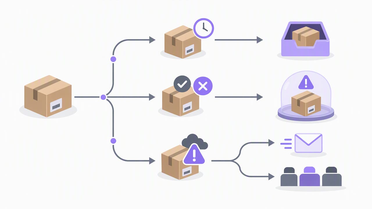 Shipment exceptions routed to review and escalation