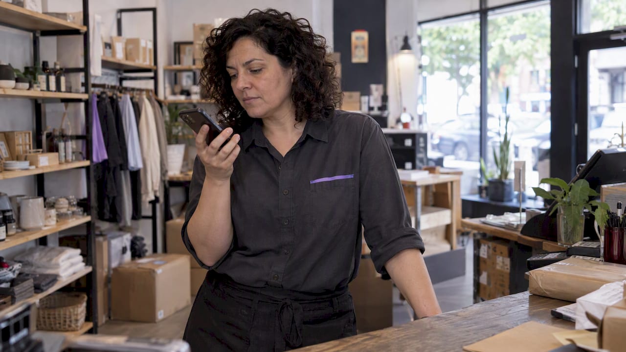 Shop owner testing an automated support call