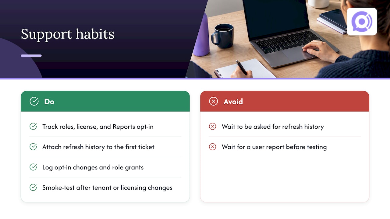 Practical support habits that save time — overview diagram